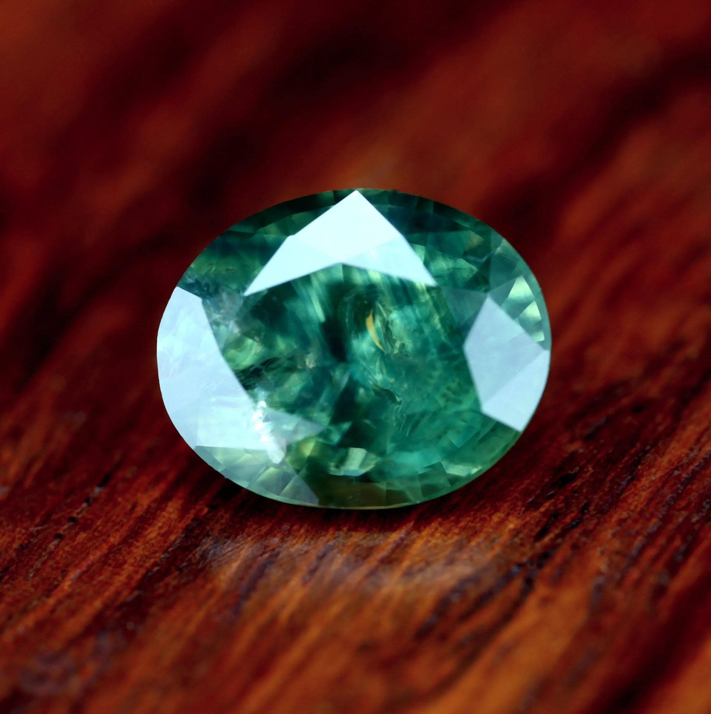 1.66ct Certified Natural Green Sapphire