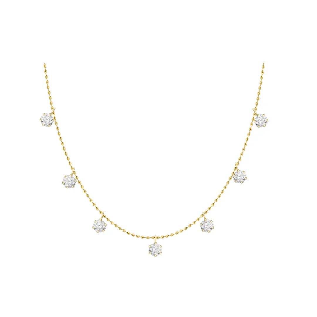 18K Adjustable Drop Station Necklace