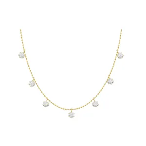 18K Adjustable Drop Station Necklace