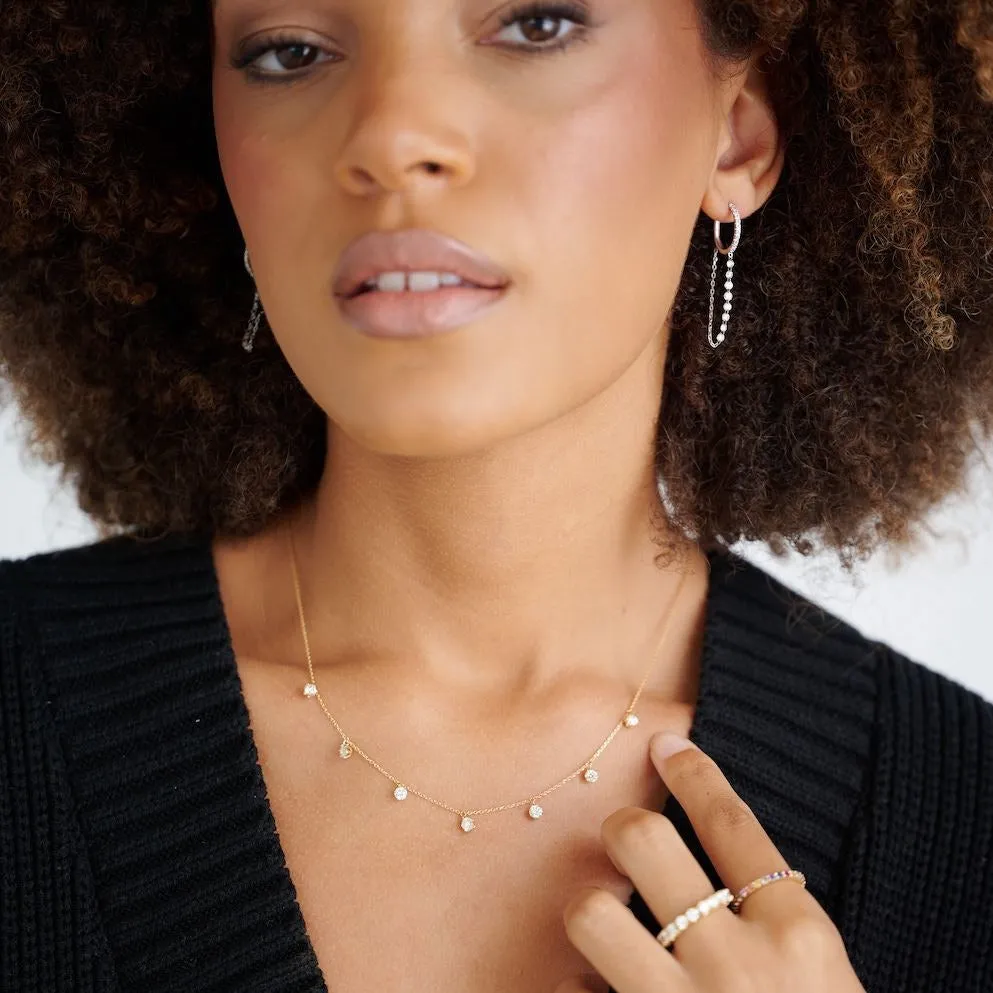 18K Adjustable Drop Station Necklace