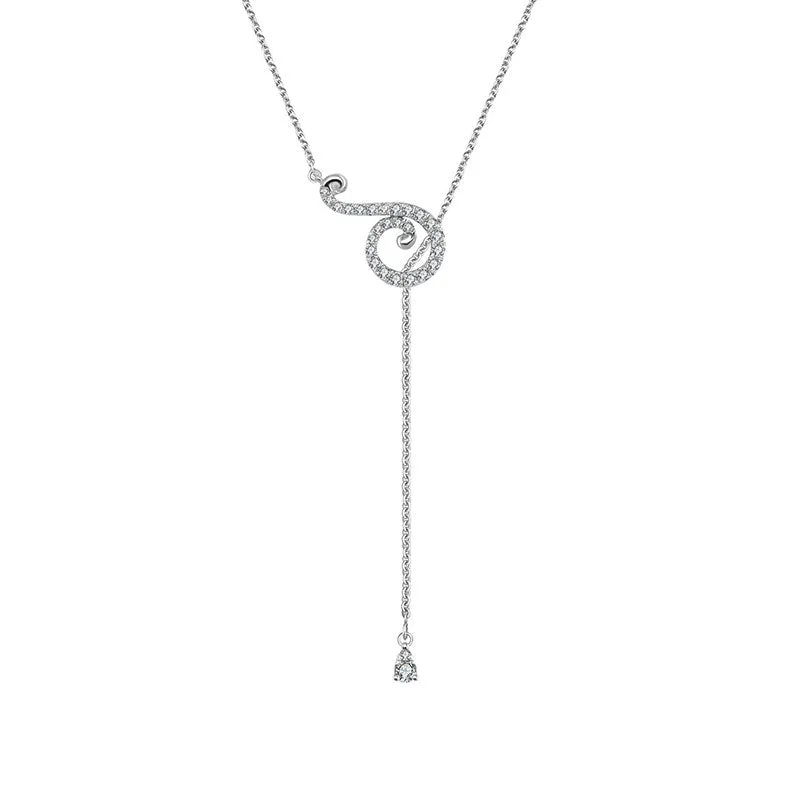 18k Gold Curve Shape Adjustable Diamond Necklace