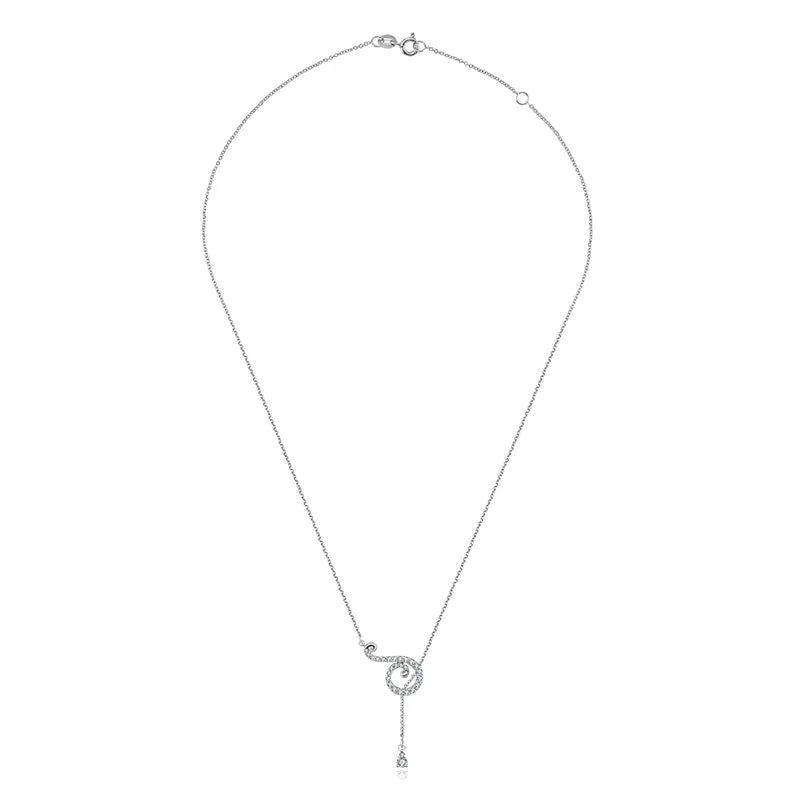 18k Gold Curve Shape Adjustable Diamond Necklace