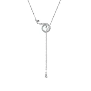 18k Gold Curve Shape Adjustable Diamond Necklace