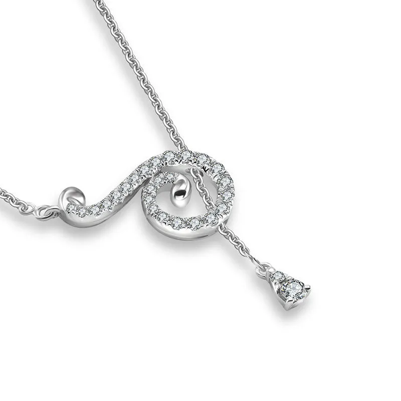 18k Gold Curve Shape Adjustable Diamond Necklace