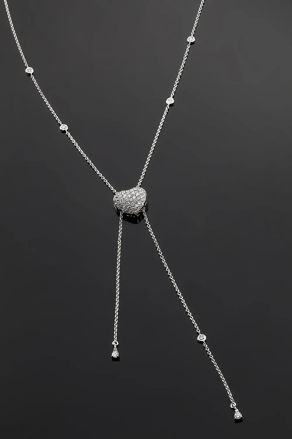 18k Gold Heart Necklace ( Adjustable )