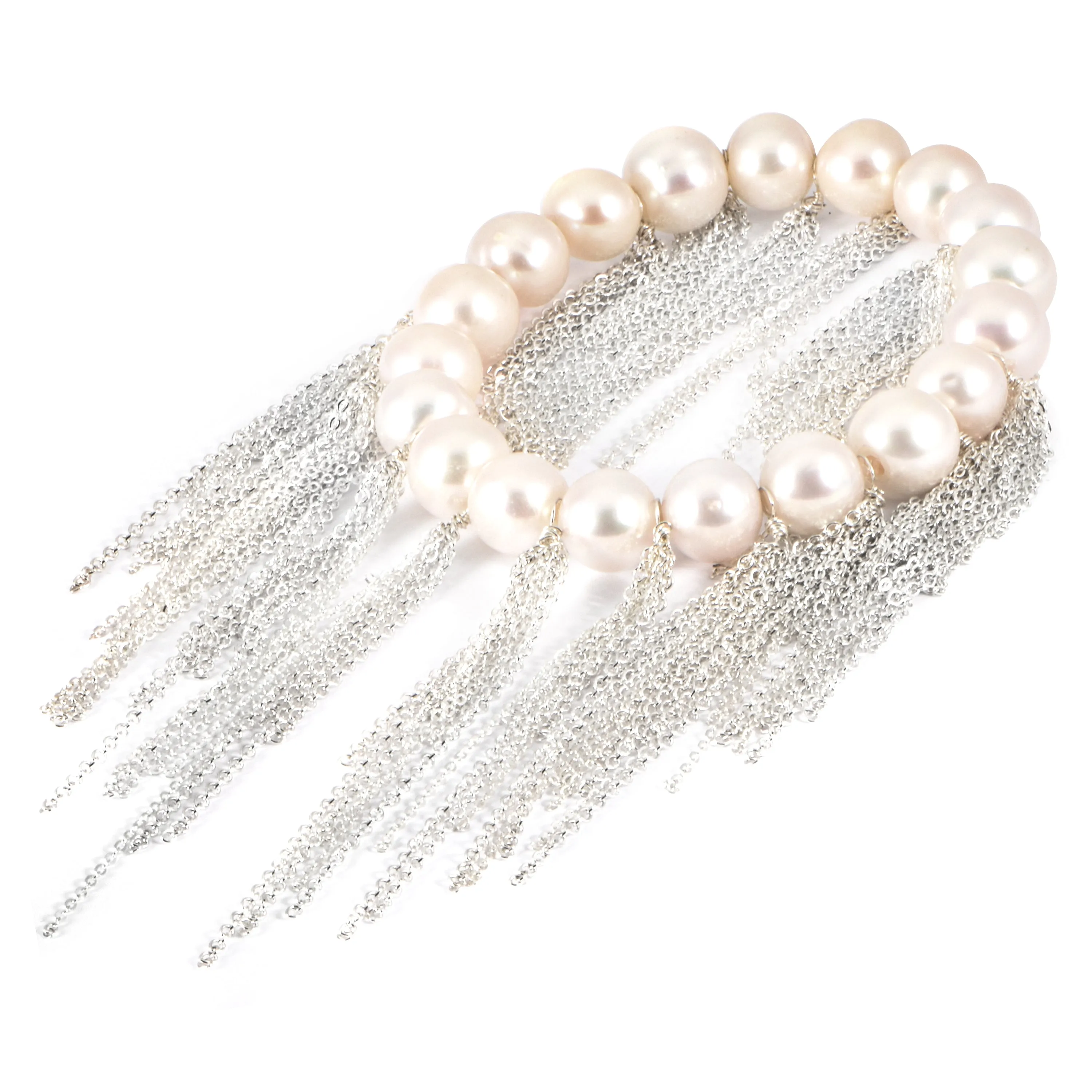 18k White Fringe Bracelet