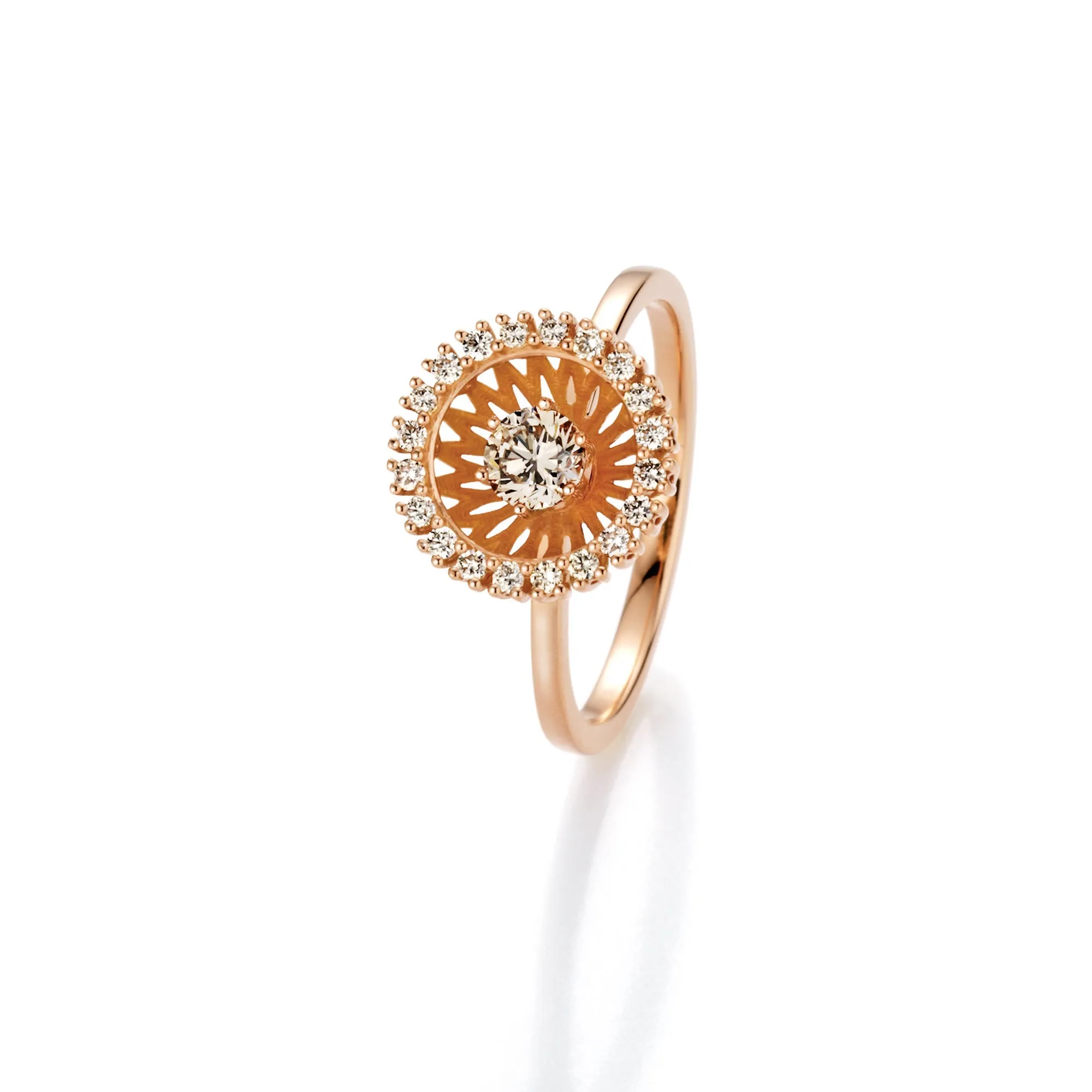 18KT Rose Gold Swing Boho Diamond Ring