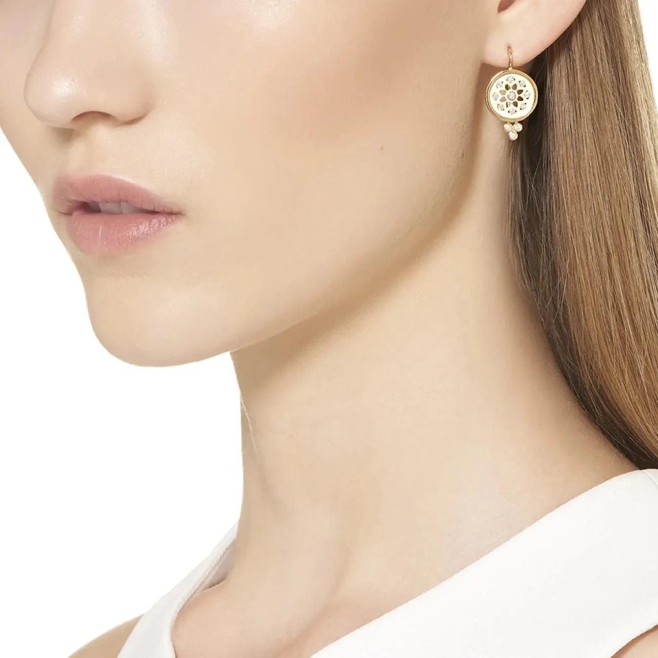 18KT YELLOW GOLD MANDALA EARRINGS