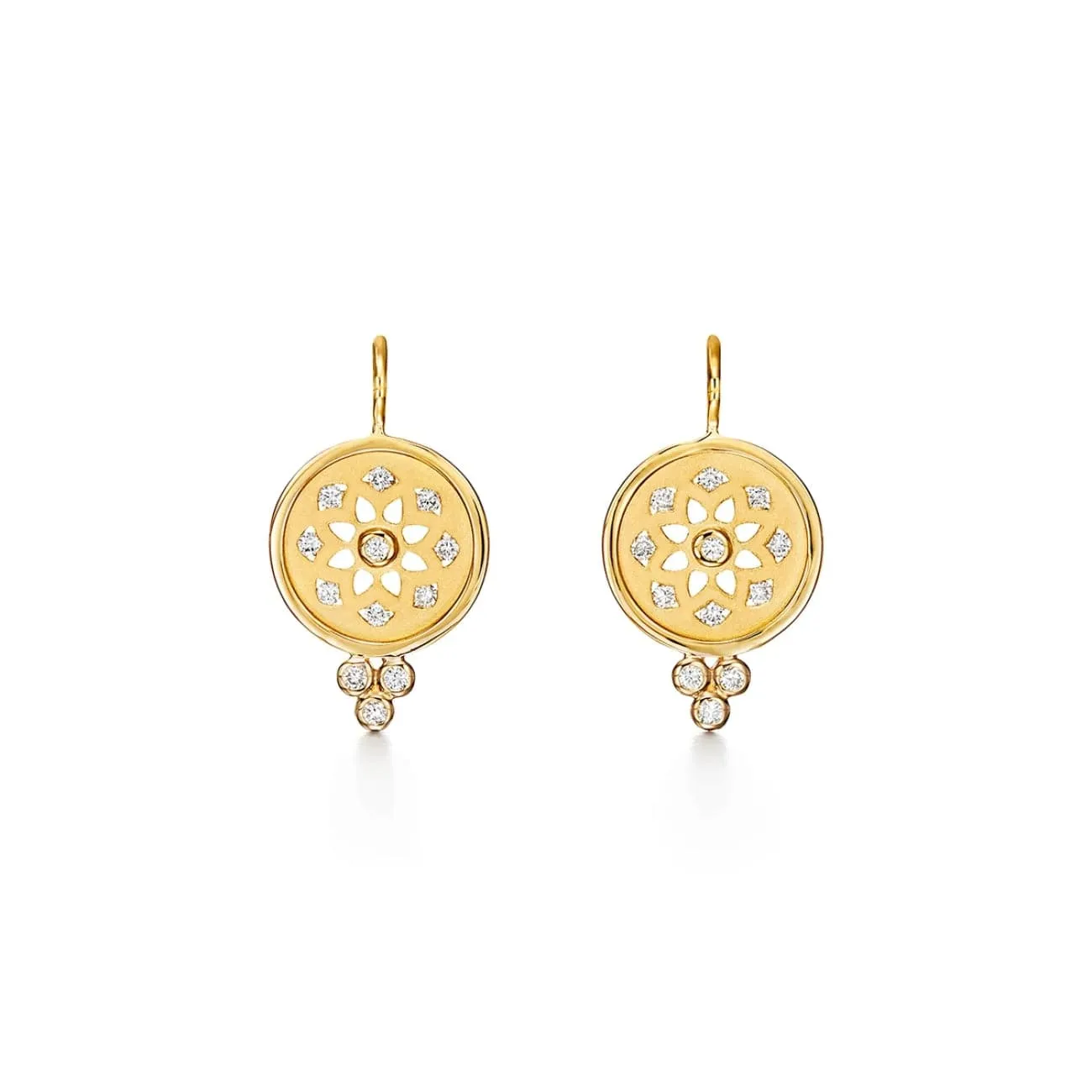 18KT YELLOW GOLD MANDALA EARRINGS