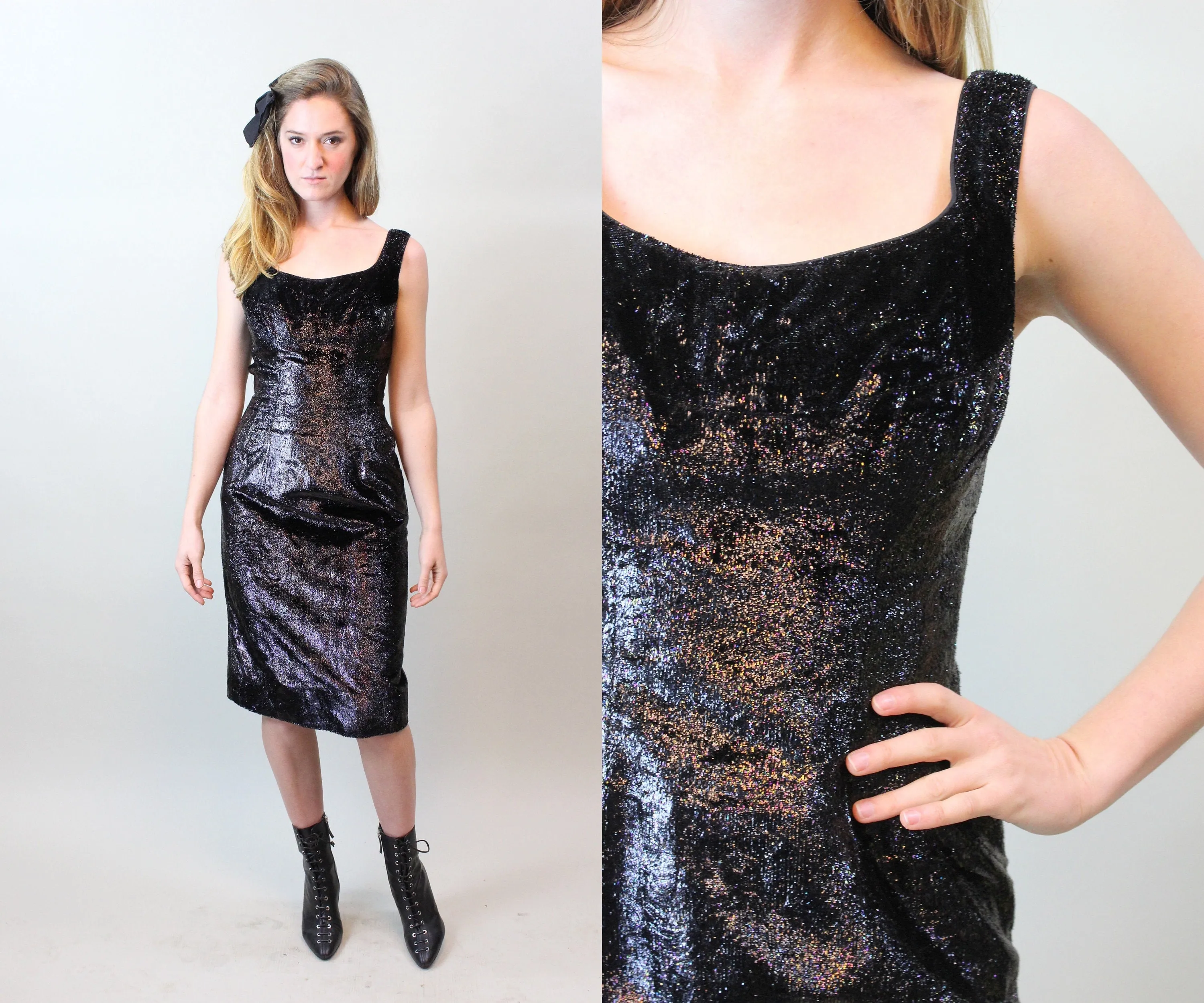 1950s ALIX OF MIAMI eyelash fringe wiggle dress xs| new spring summer