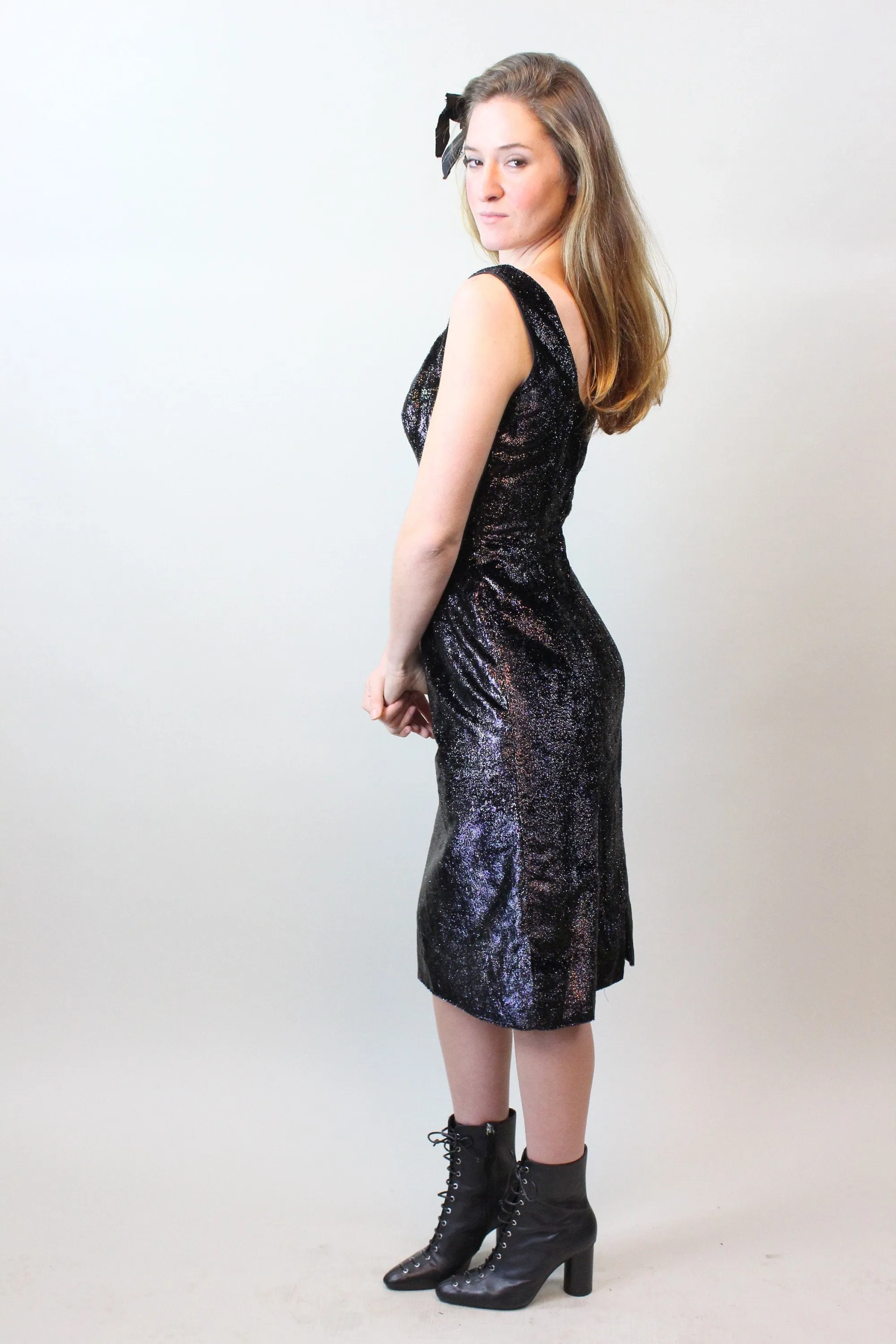 1950s ALIX OF MIAMI eyelash fringe wiggle dress xs| new spring summer