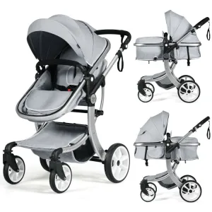 2-in-1 Foldable High Landscape Baby Stroller
