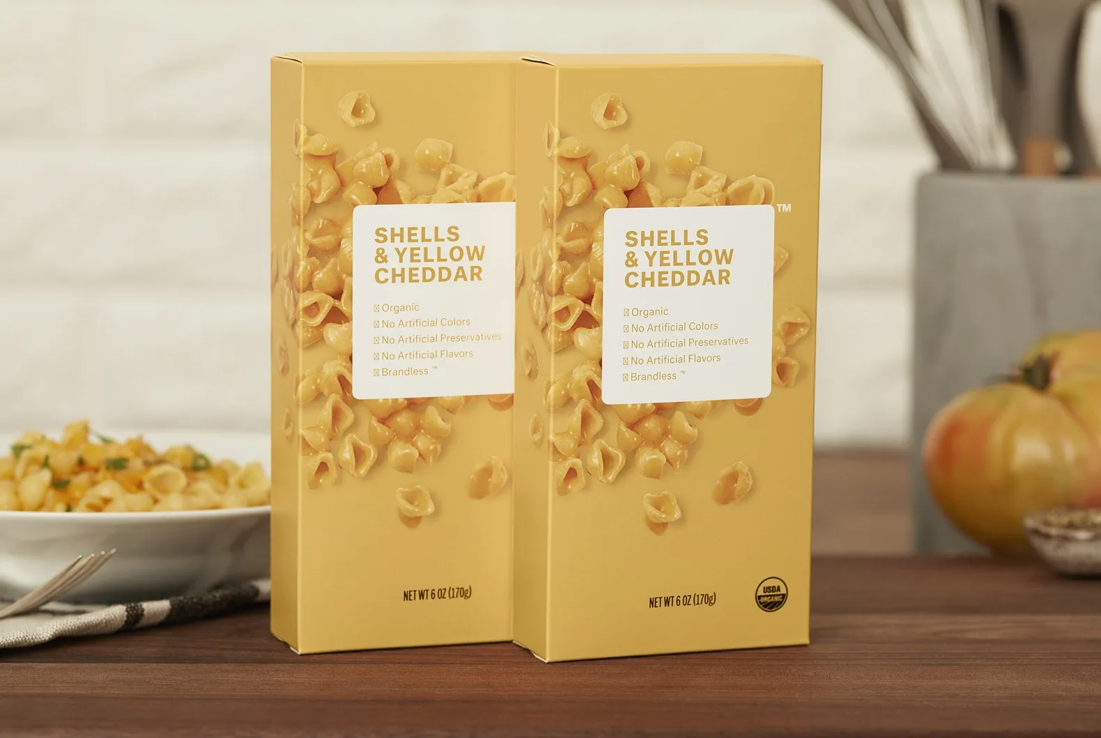 2 Pack Organic Shells & Yellow Cheddar