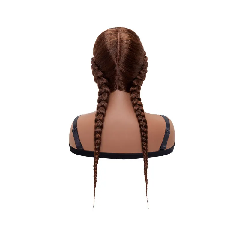 24 Inches Braids Black Lace Front Wig Synthetic Long Braided Wig with Baby Hair