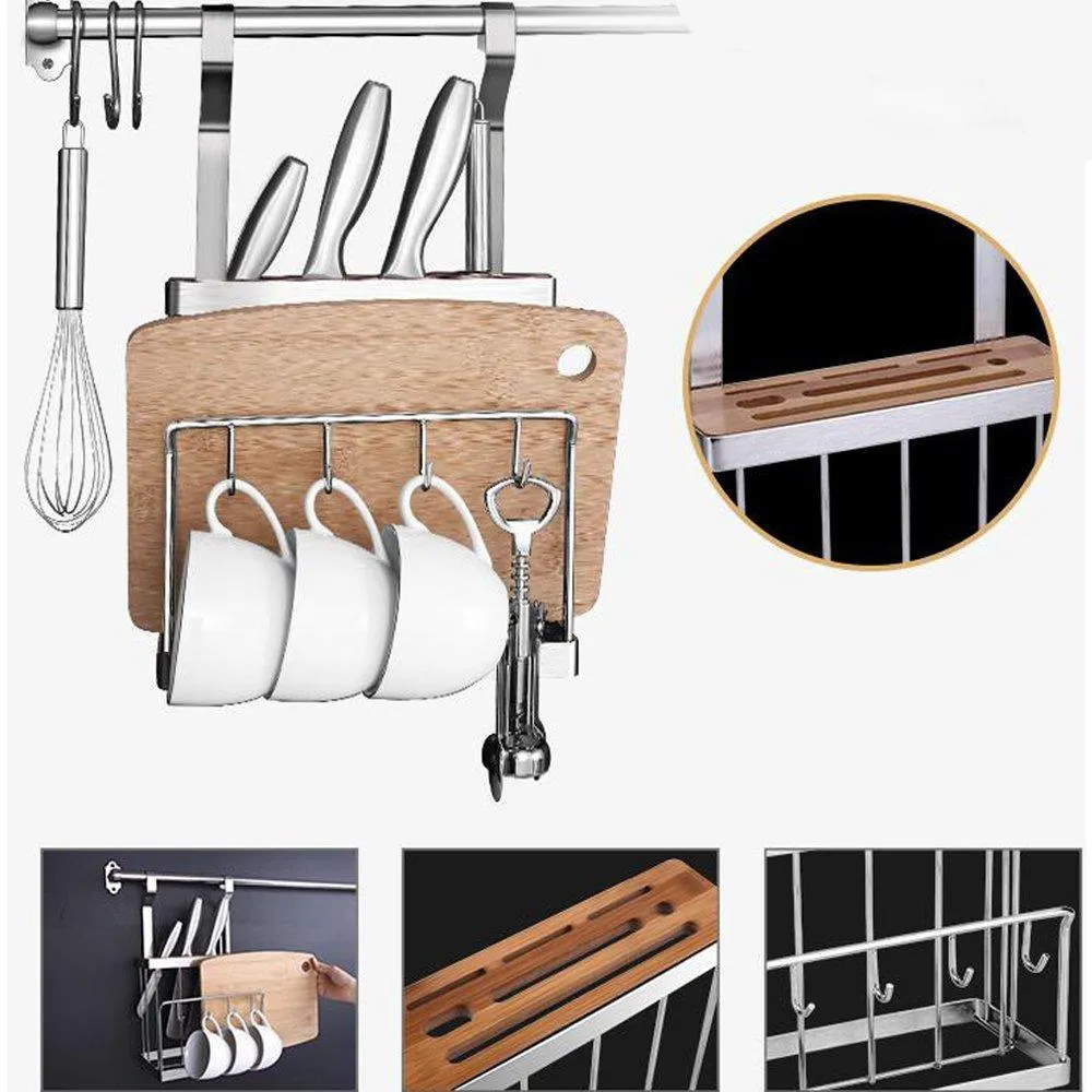 304 Stainless Steel Kitchen Shelves Wall Hanging Turret 3 Layer Spice Jars Organizer Foldable Dish Drying Rack Kitchen Utensils Holder