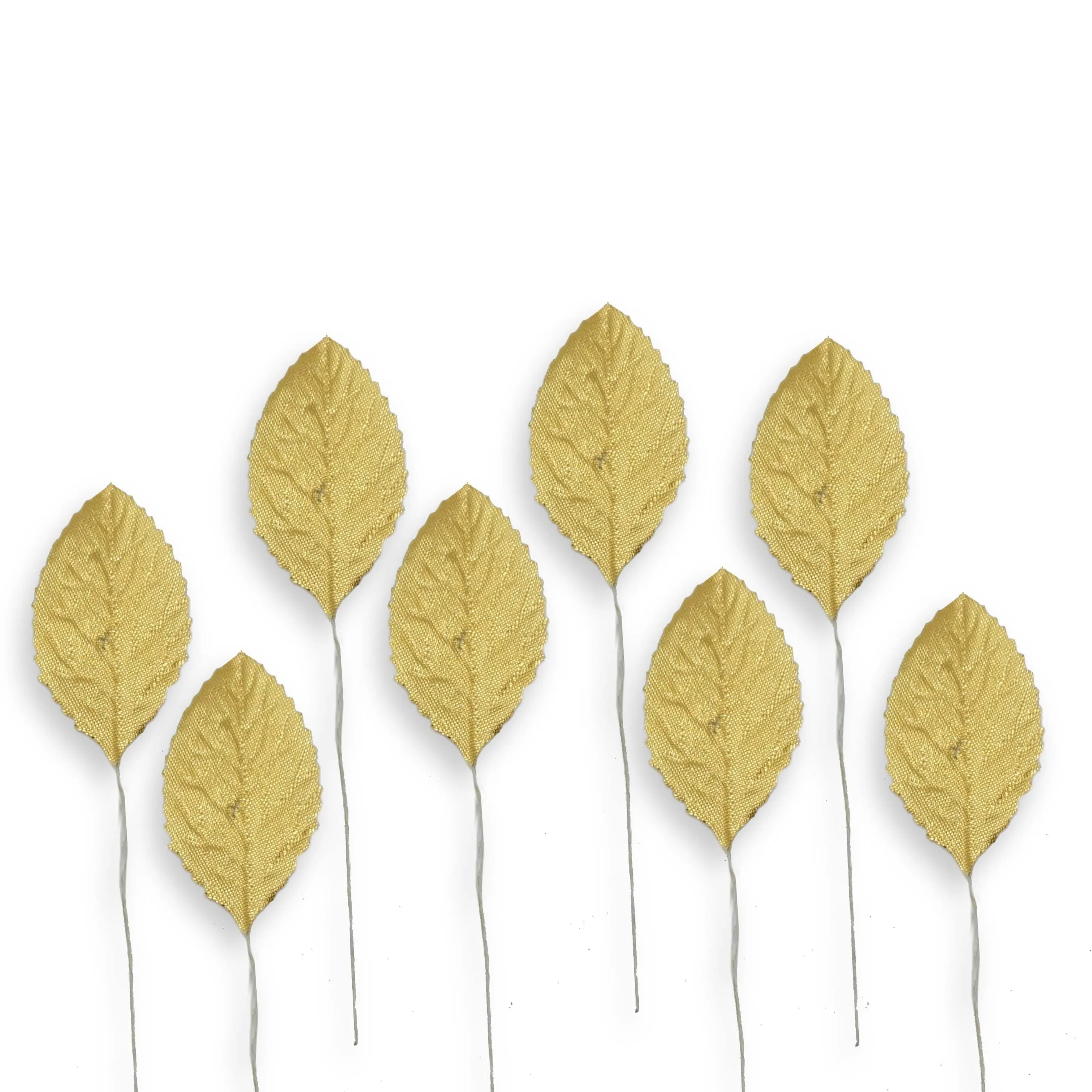 36 Synthetic 2" Metallic Gold Leaf Rose Leaves