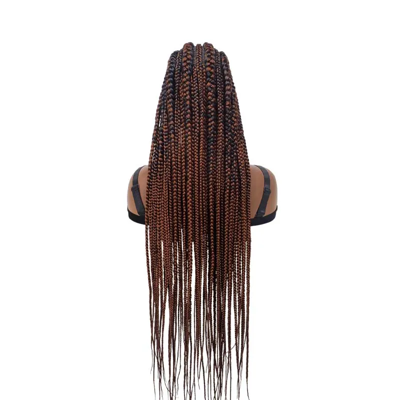38" Fully Hand Braided Wigs Synthetic Cornrow Twist Braids Wigs with Baby Hair
