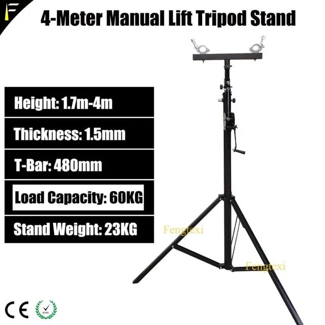 4 Meter Heavy LED Par Light Bracket Hand Crank Tripod Stand