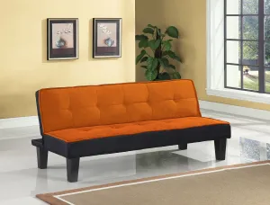66" X 29" X 28" Orange Flannel Fabric Adjustable Couch