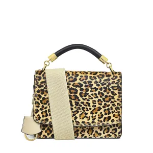 ADIE ROAD - FAUX LEOPARD - Small Flapover Cross Body