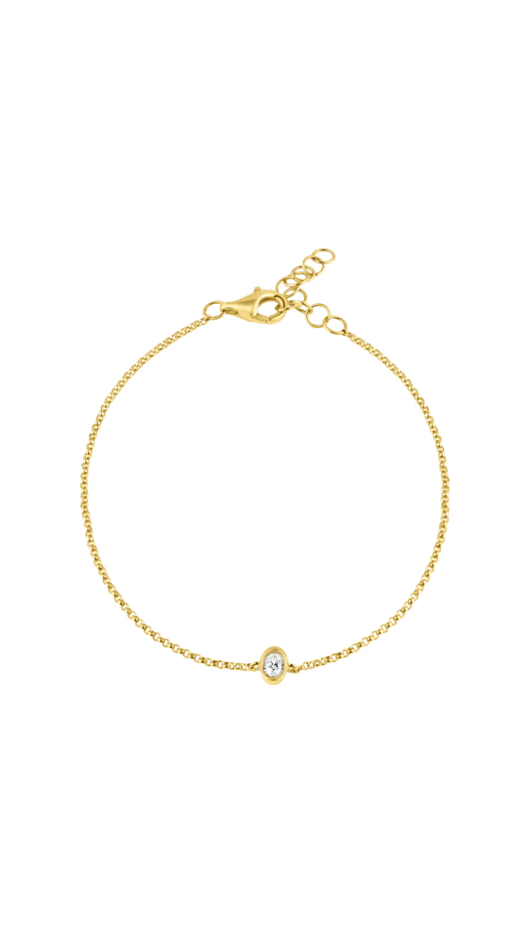 Adjustable Bezel Diamond Oval Bracelet