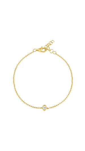Adjustable Bezel Diamond Oval Bracelet