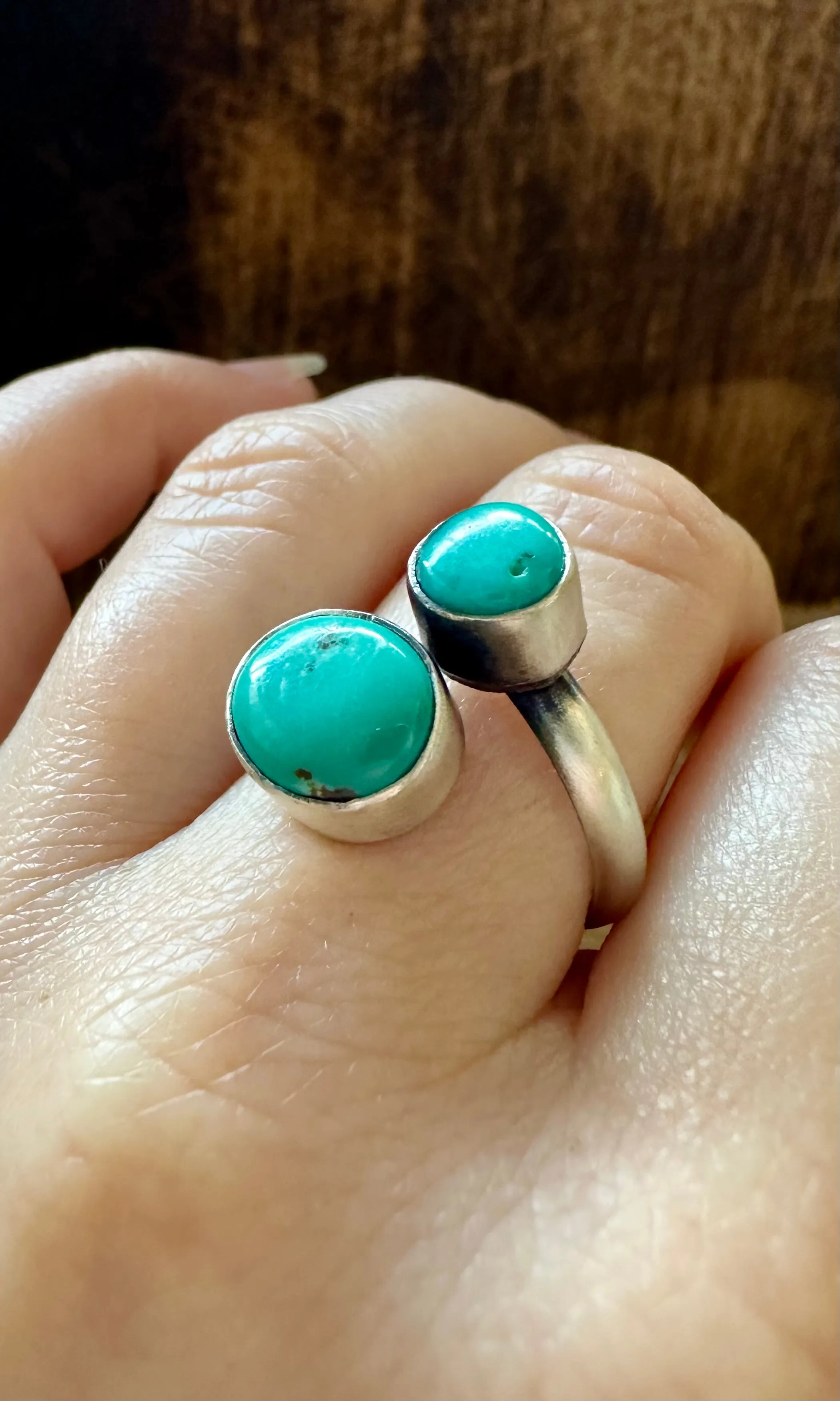 ADJUSTABLE DOUBLE TURQUOISE Ring • Adjustable