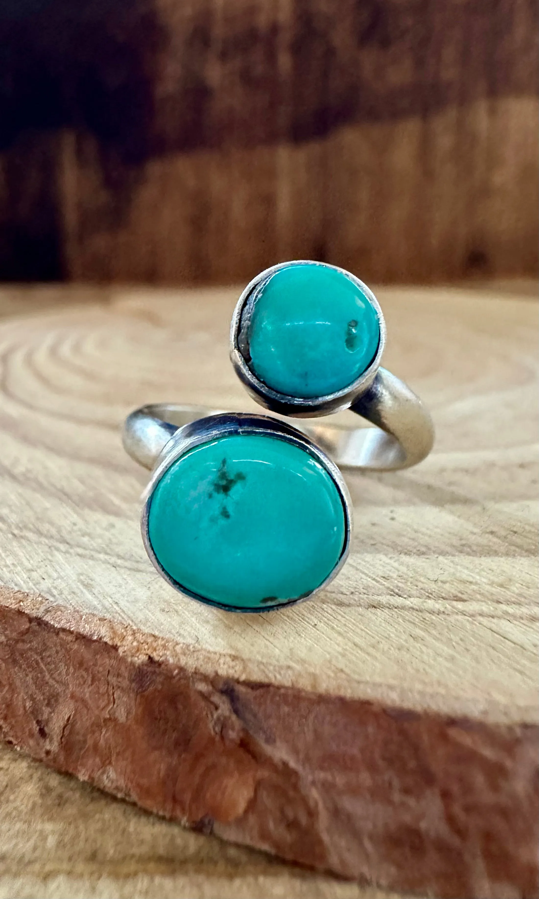 ADJUSTABLE DOUBLE TURQUOISE Ring • Adjustable