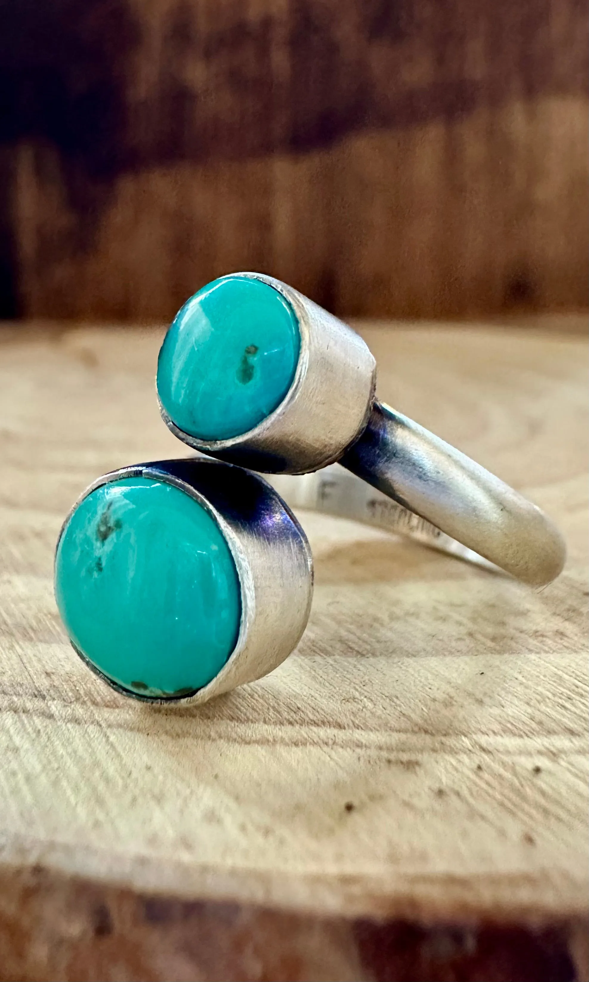 ADJUSTABLE DOUBLE TURQUOISE Ring • Adjustable