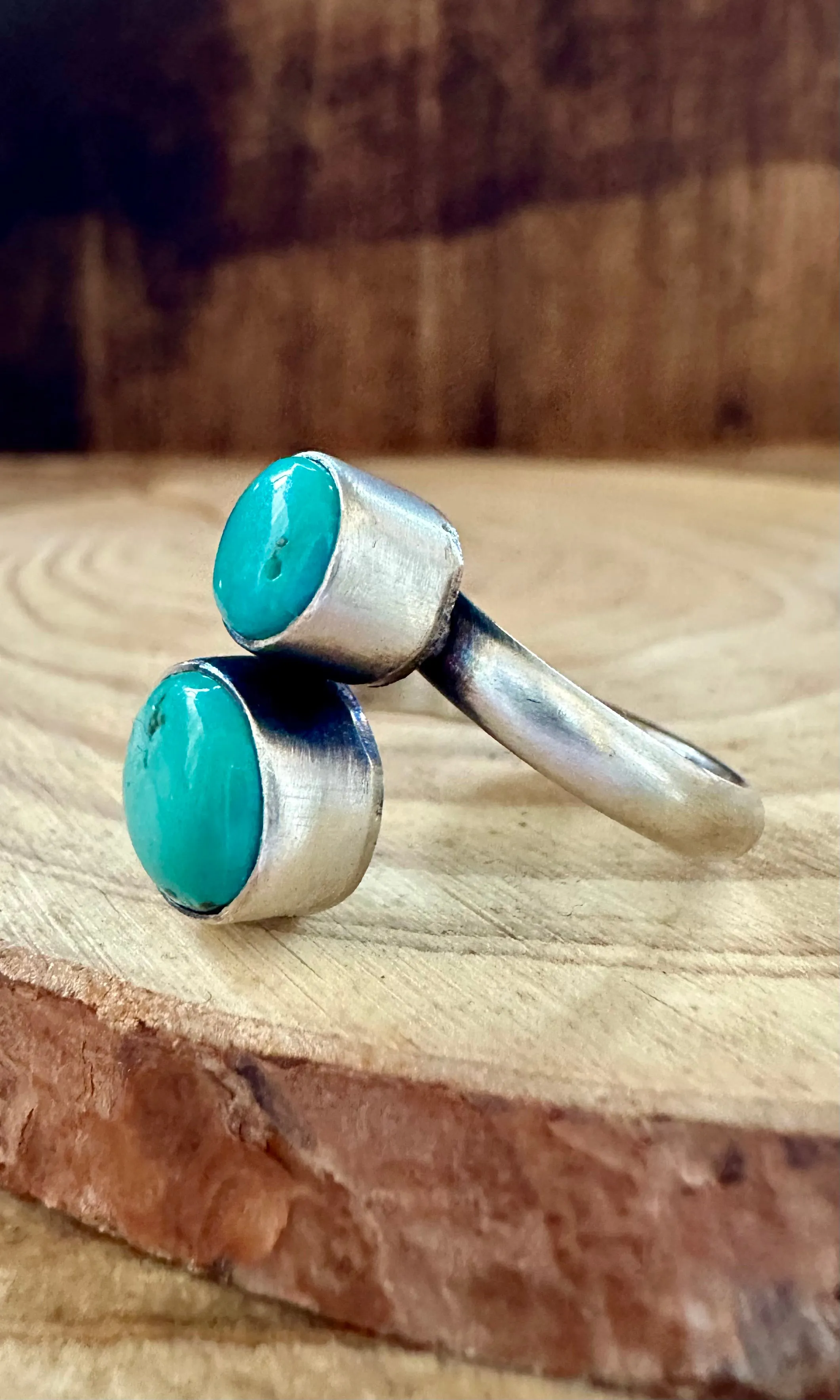 ADJUSTABLE DOUBLE TURQUOISE Ring • Adjustable