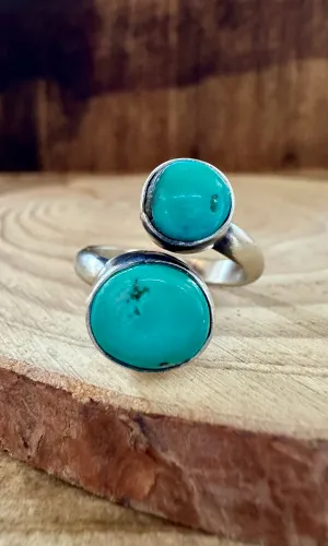 ADJUSTABLE DOUBLE TURQUOISE Ring • Adjustable