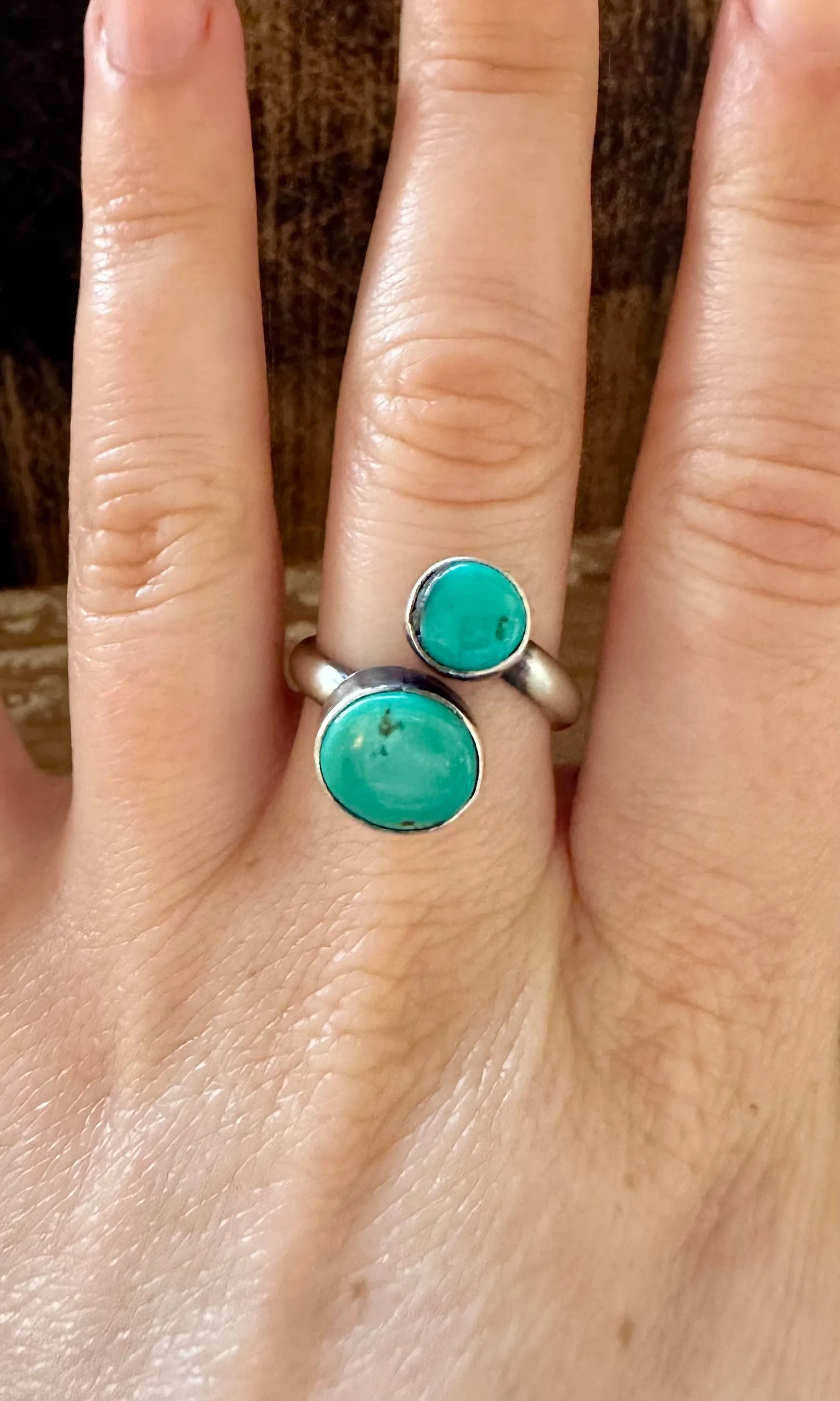 ADJUSTABLE DOUBLE TURQUOISE Ring • Adjustable