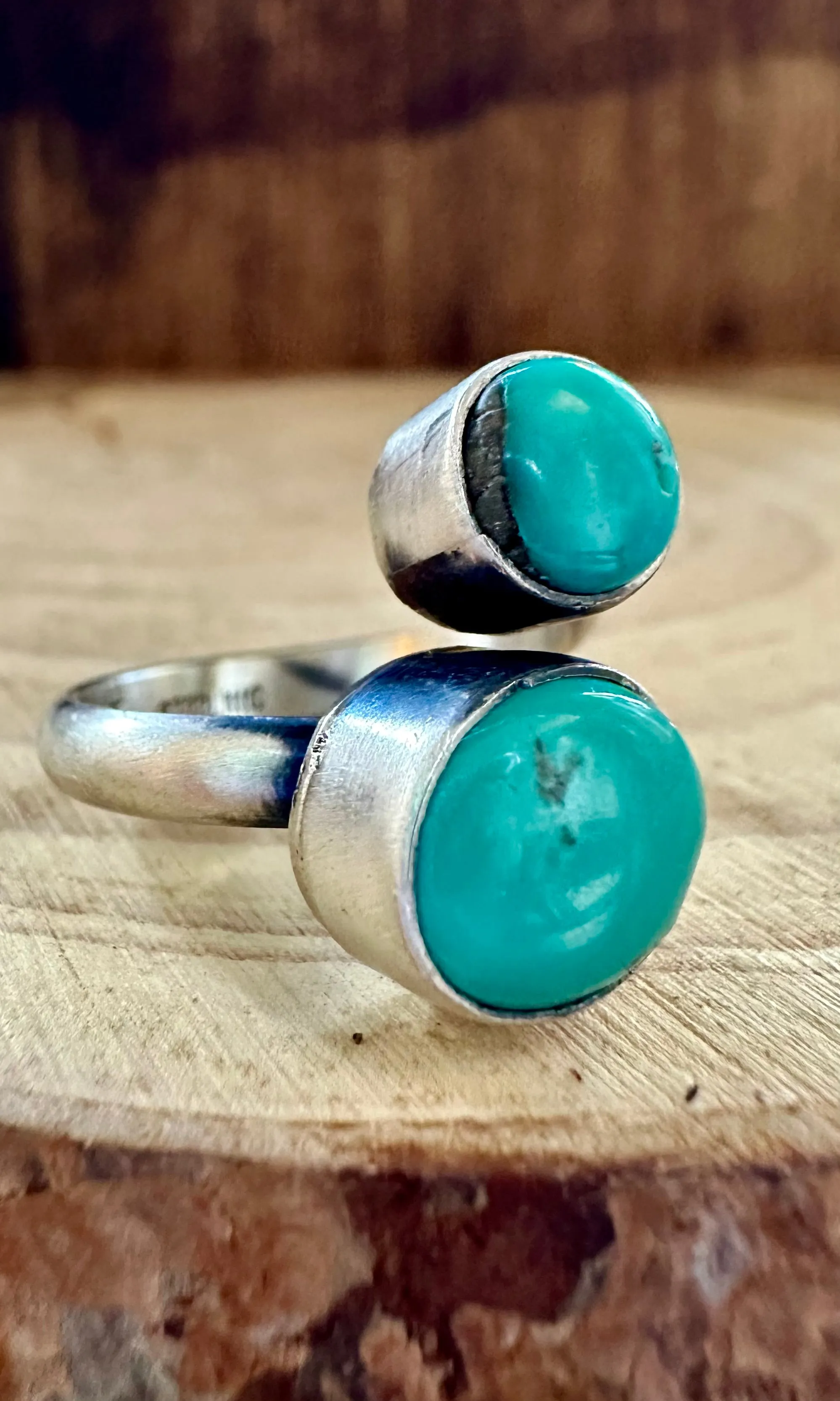 ADJUSTABLE DOUBLE TURQUOISE Ring • Adjustable
