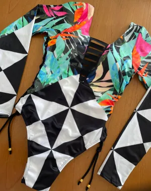 Adjustable Long Sleeve Swimsuit