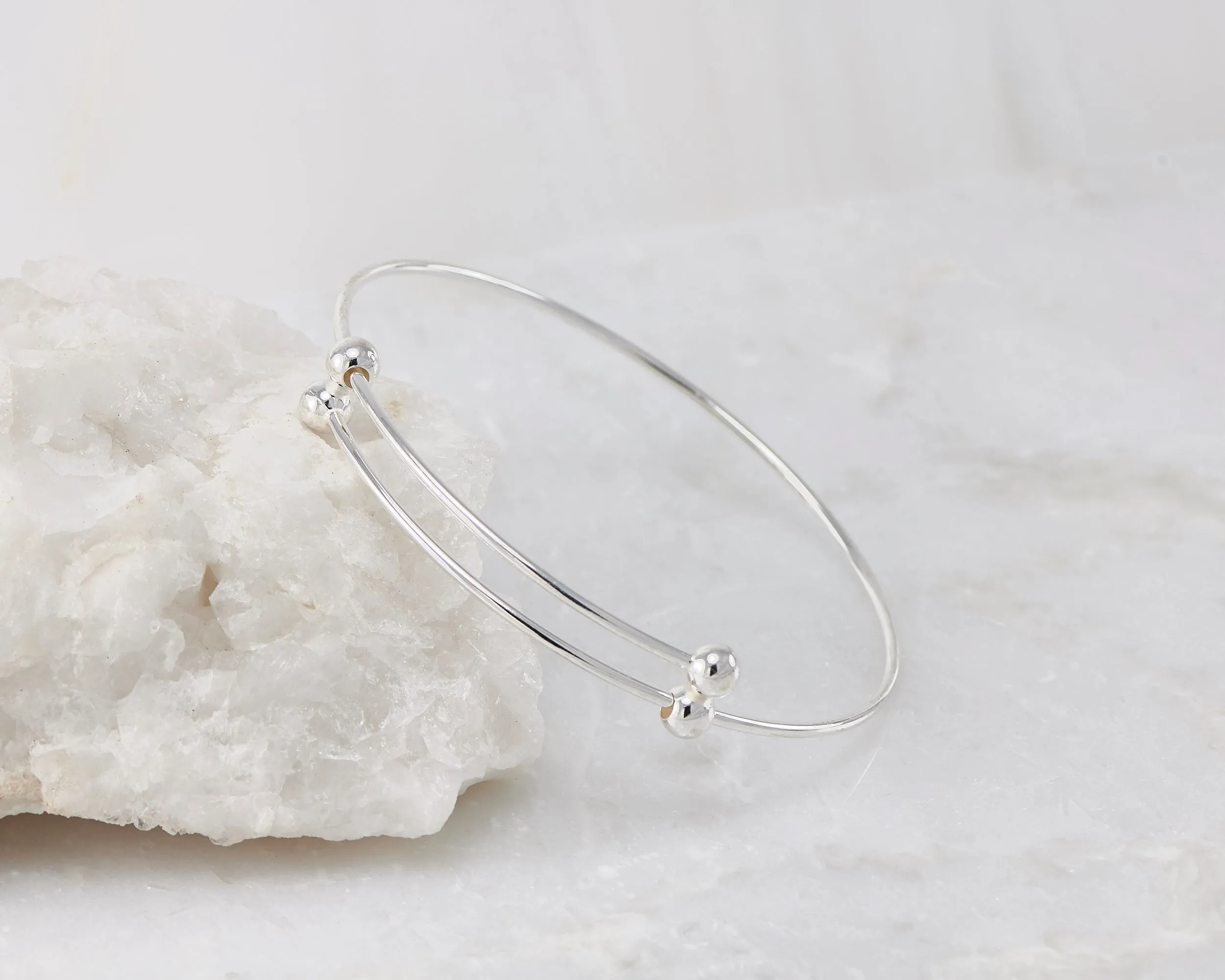 Adjustable Silver Bangle Bracelet