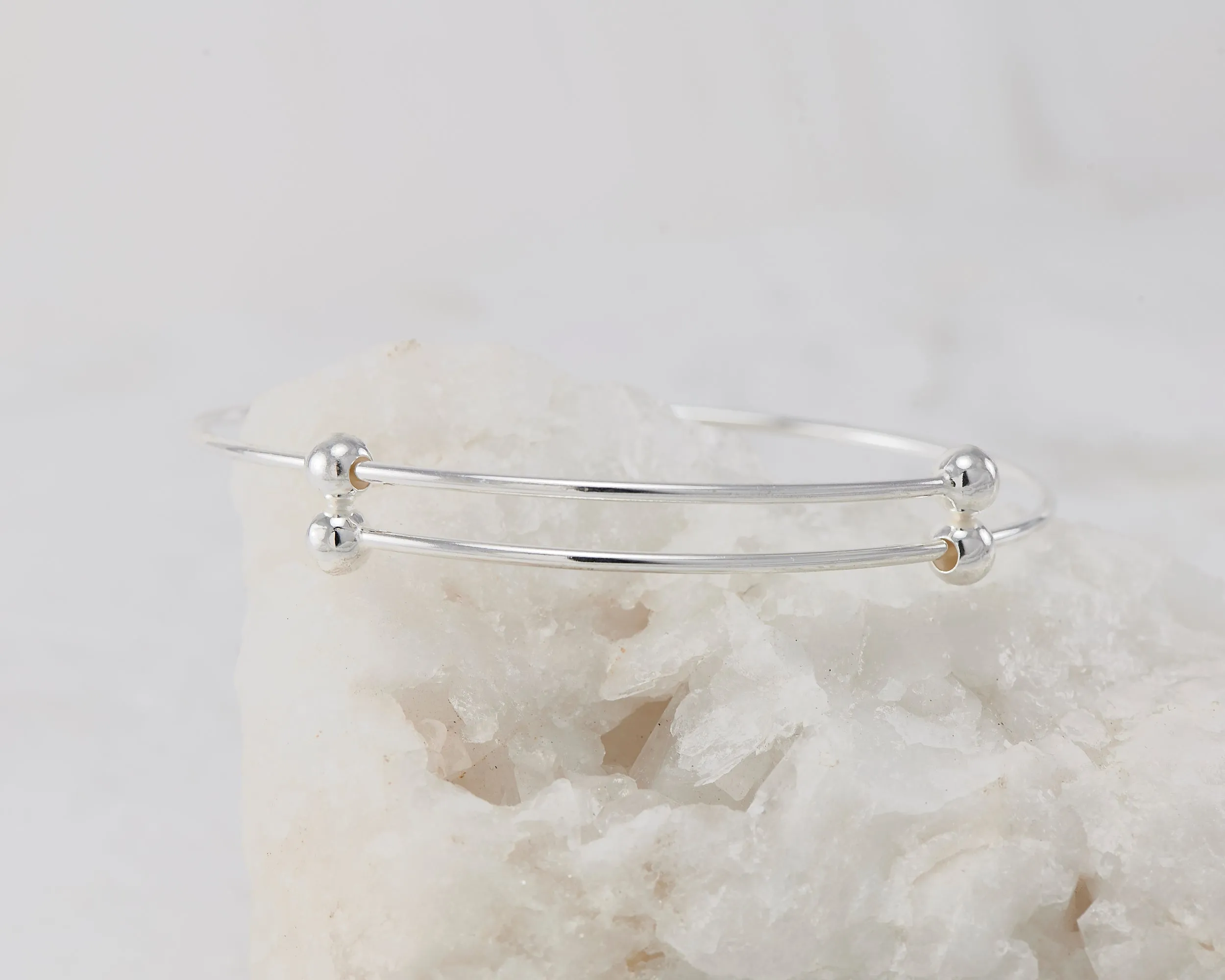 Adjustable Silver Bangle Bracelet