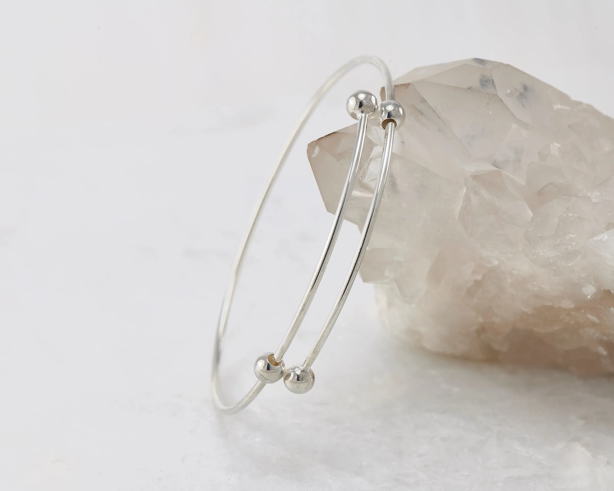 Adjustable Silver Bangle Bracelet