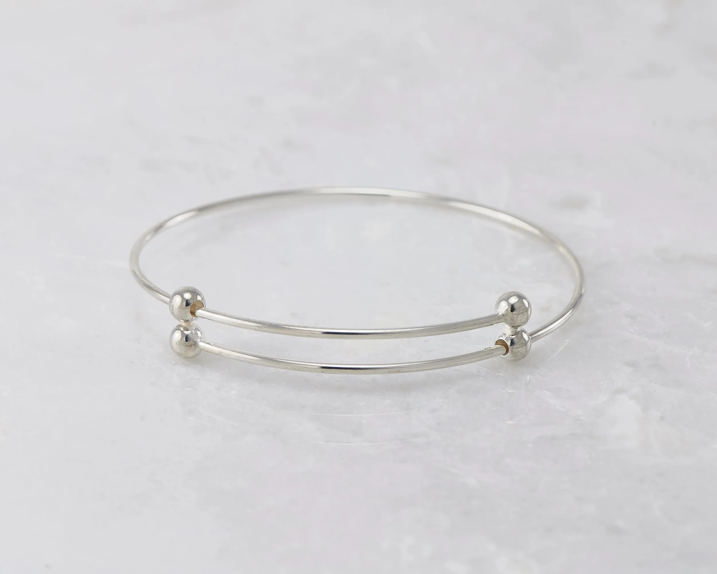 Adjustable Silver Bangle Bracelet