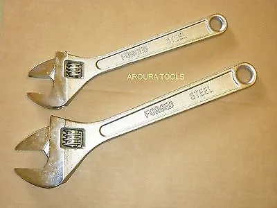 ADJUSTABLE WRENCH SPANNERS 10" & 12" LONG DROP FORGED STEEL, BRAND NEW