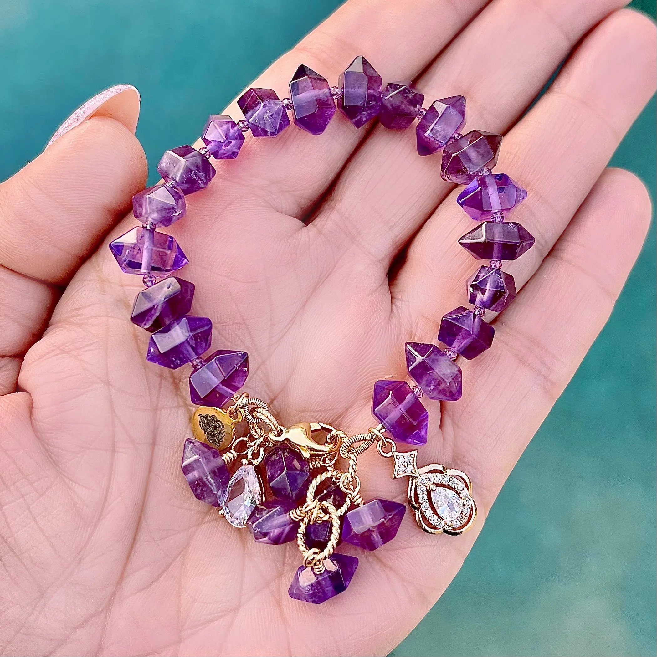 Amethyst Charm Bracelet
