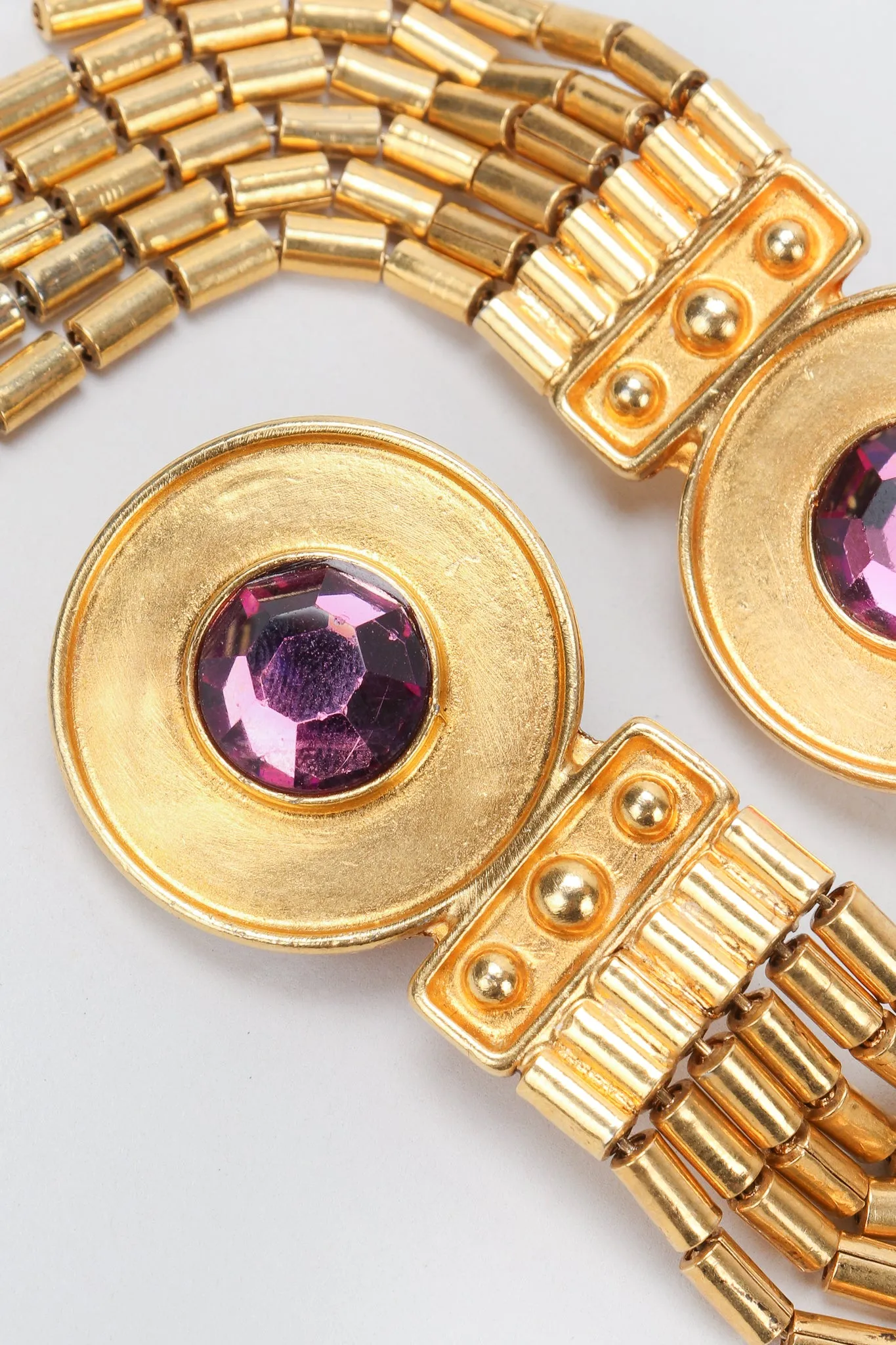 Amethyst Disc Fringe Earrings