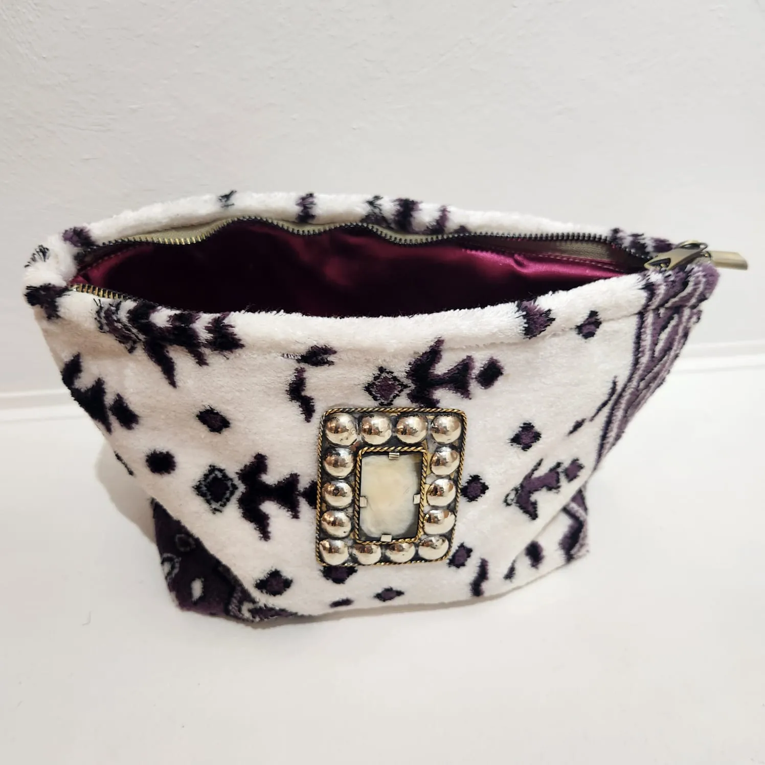 Amira Clutch // White & Purple