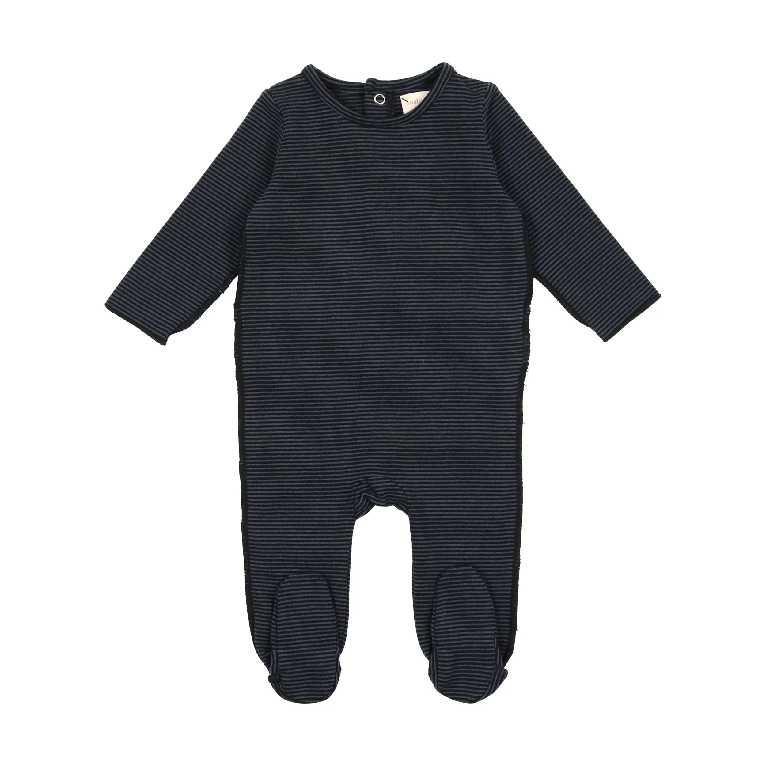 Analogie Tiny Stripe Footie - Black/Midnight