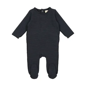 Analogie Tiny Stripe Footie - Black/Midnight