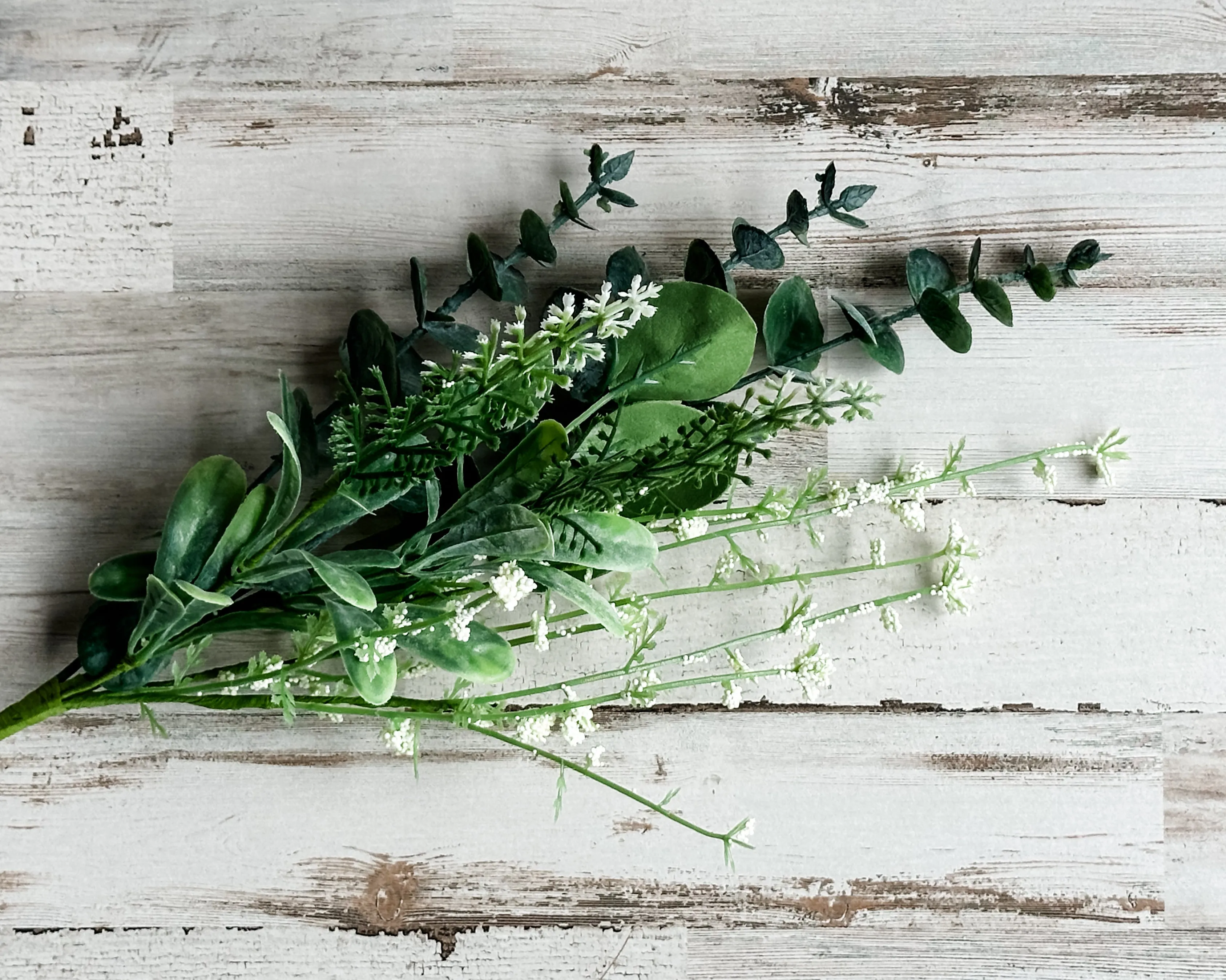 Artificial baby's breath & eucalyptus spray