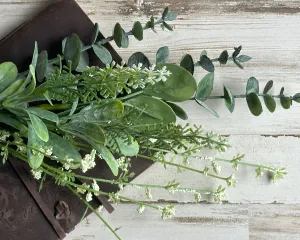 Artificial baby's breath & eucalyptus spray