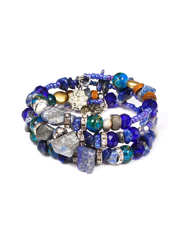 Artificial Crystal Agate Stone Multilayer Bracelet