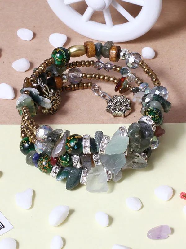 Artificial Crystal Agate Stone Multilayer Bracelet