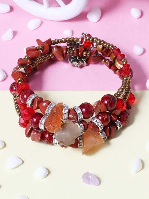 Artificial Crystal Agate Stone Multilayer Bracelet