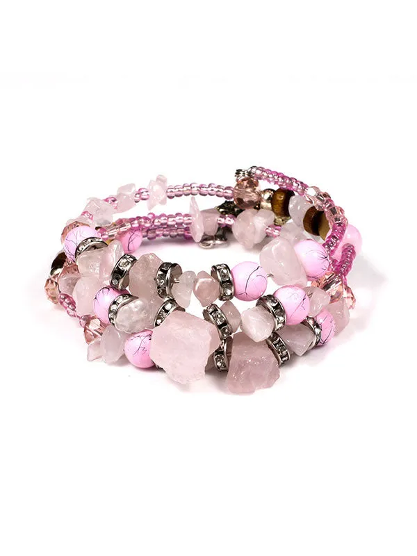 Artificial Crystal Agate Stone Multilayer Bracelet